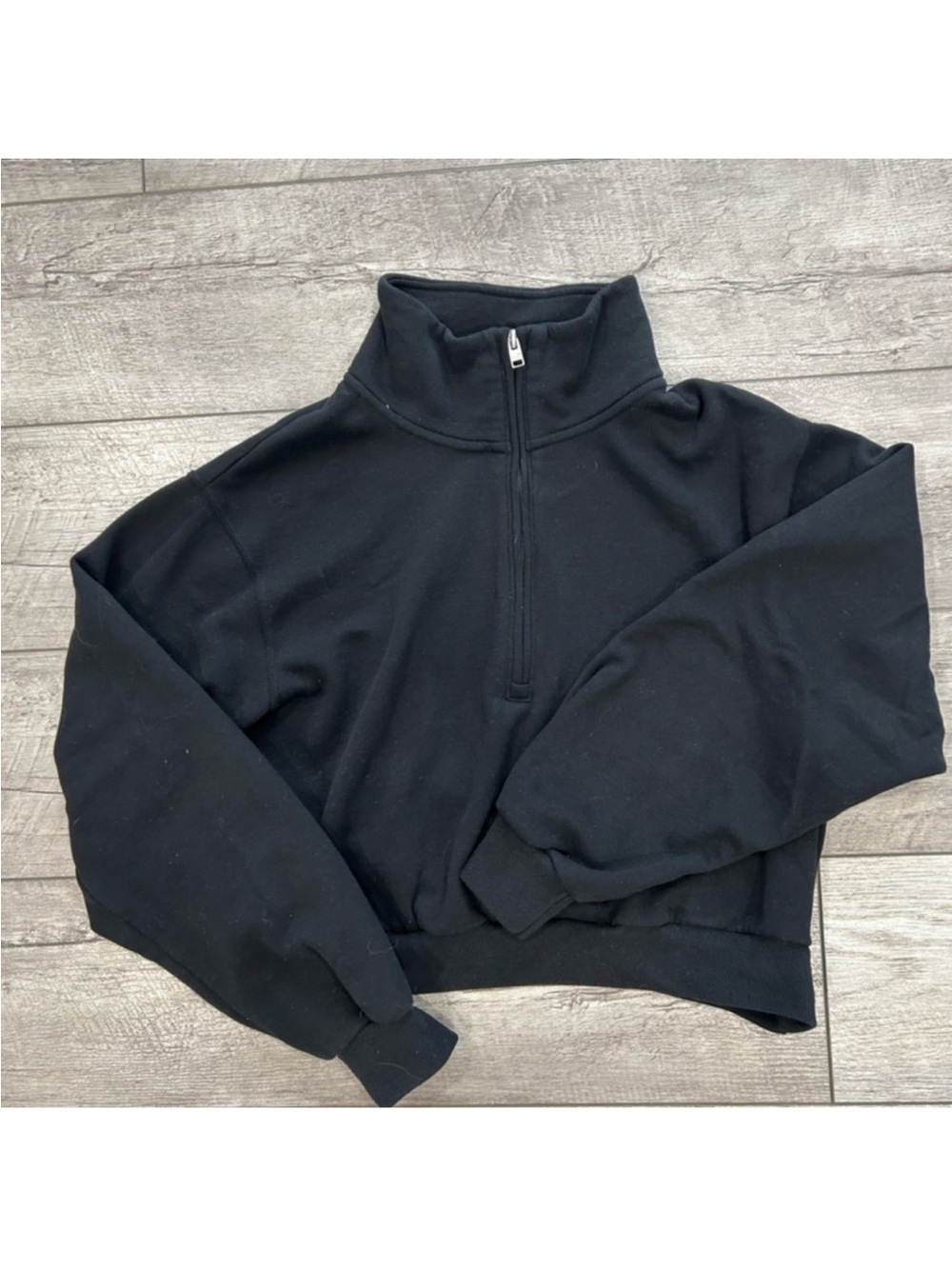 Hollister Black Half-Zip Mock Neck Sweater